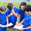 Children participate in school Orienteering lesson